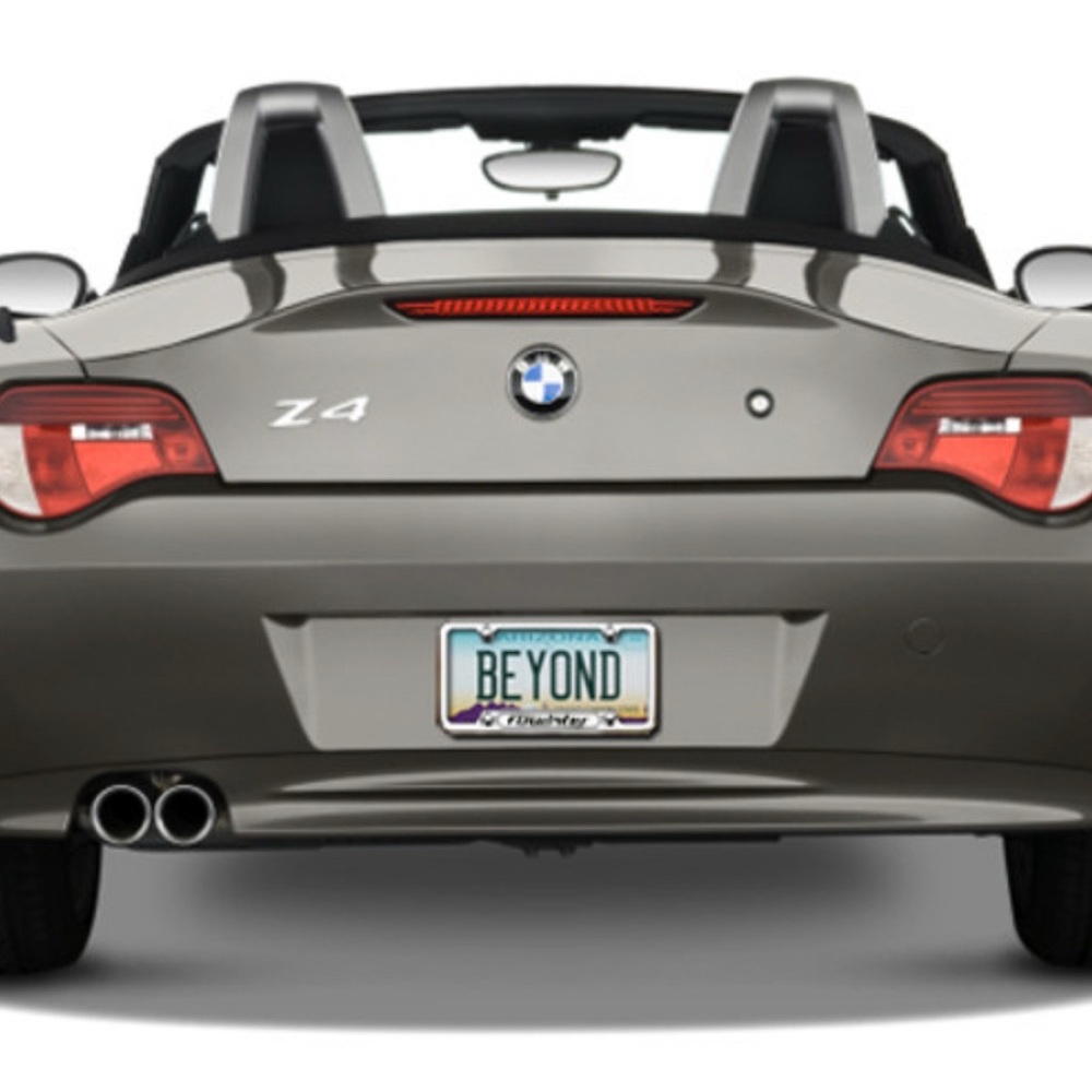 BMW Roadster License Plate Frame - Silver and Black - Picture 2 of 7